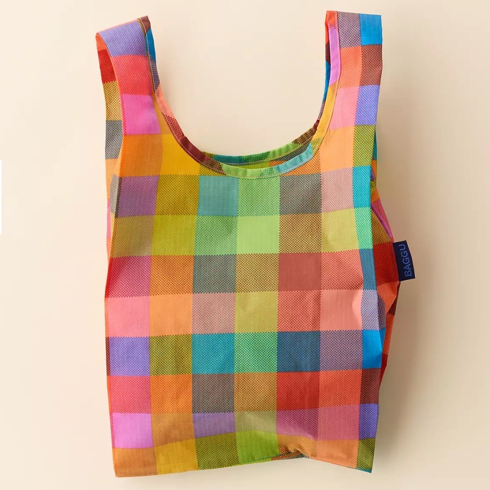 (SET) BAGGU Madras Standard and Baby Reusable Bag (SET OF TWO) - Picture 3 of 4